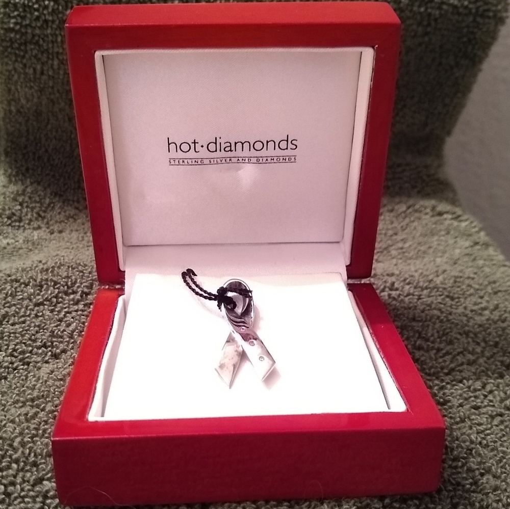 Hot Diamonds Silver & Diamond Ribbon Charm